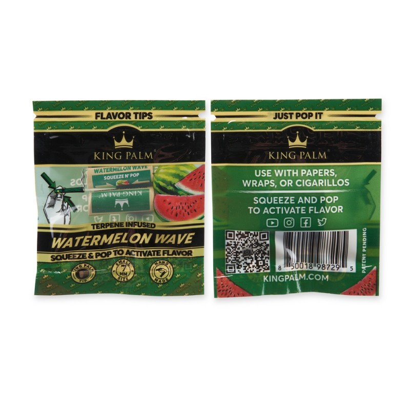 King Palm Filter Flavor Tips Display 50CT, thc, , dry herb, joint, blunt, rolling paper, rolling